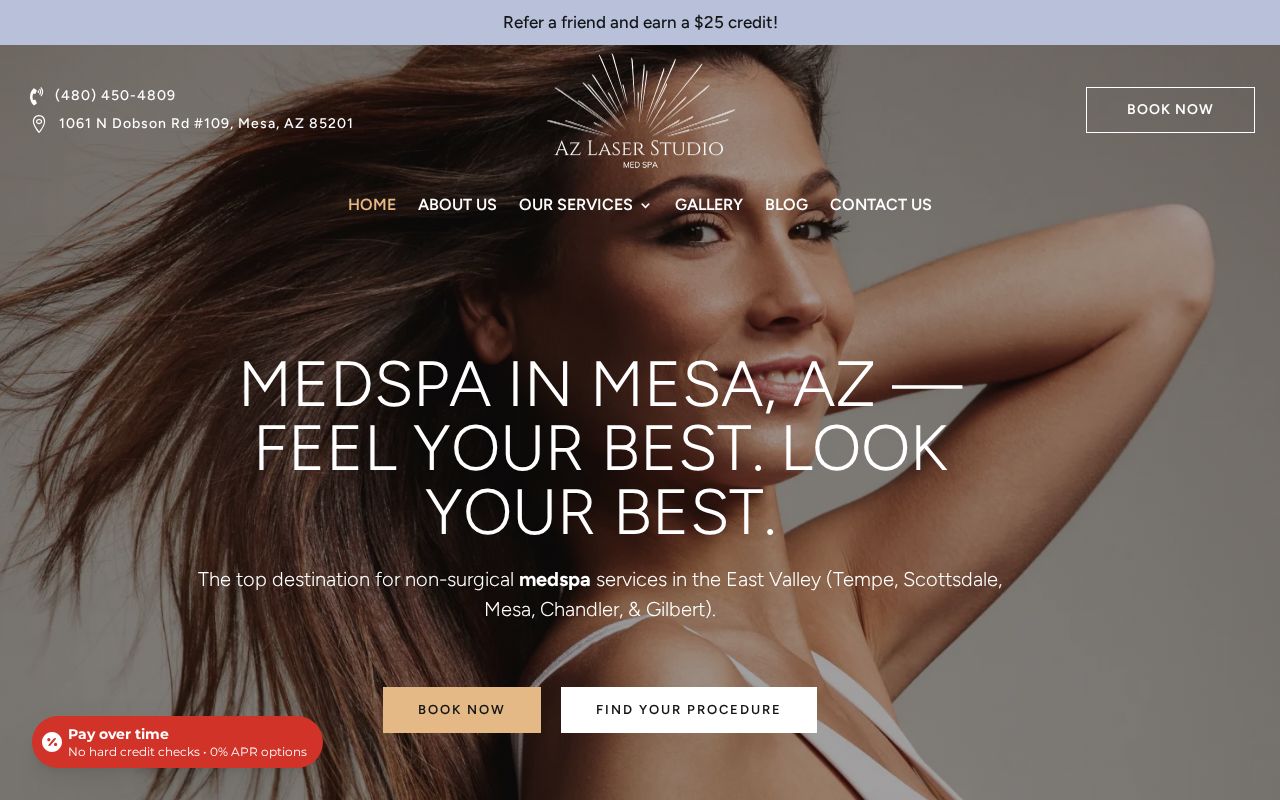 AZ Laser Studio & Medspa website homepage