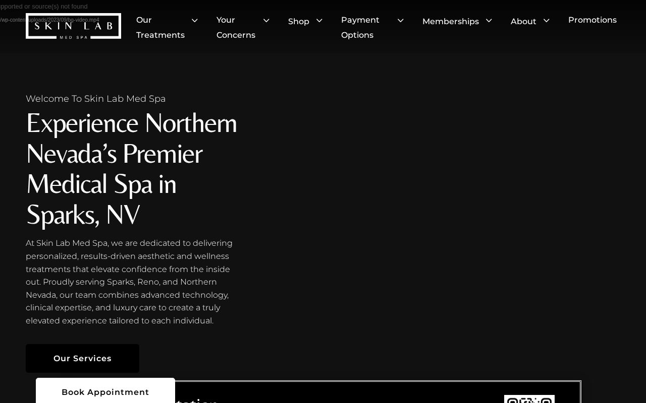 Skin Lab Med Spa website homepage
